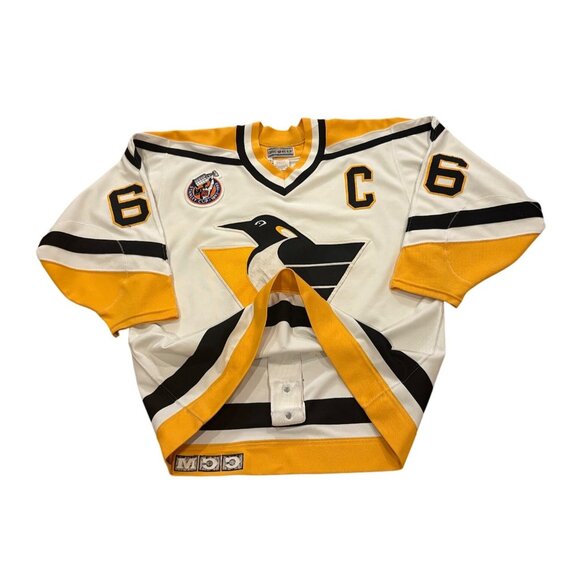1992-1993 CCM Center Ice Pittsburgh Penguins Mario Lemieux #66 Jersey Men's 48 - Picture 5 of 10